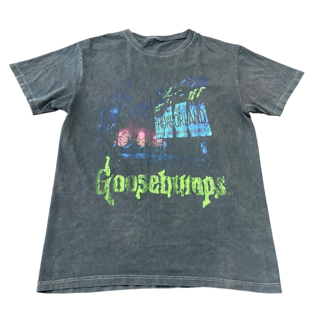 Goosebumps Horrorland Graphic T-Shirt Grey Distressed Wash Men's Size Small